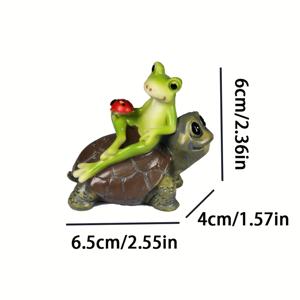 TEMU 귀여운 개구리와 거북이 레진 조각품 세트 - 두 마의 재미있는 개구리, 뱀이 하나, 거북이가 하나, 여우박이 하나, 가정 장식, 졸업, 데이, 또는 모든 기회에 적합, 가정 장식 | 재미있는 장면 | 세부적인 공예 기술, 개구리 장식