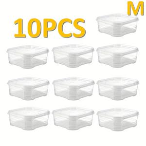 TEMU 10개 대용량(350ml/650ml) 밀폐 플라스틱 식품 보관용기 - BPA-free, 냄새 방지, 고기, 과일, 야채에 적합 - 식사 준비 및 정리에 이상적, 식사 준비용기| 밀폐 보관| 내구성 있는 플라스틱