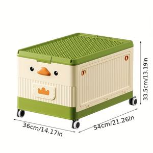 TEMU 바퀴가 달린 1pc 플라스틱 접이식 보관 상자, 책, 옷, 장난감, 옷장, 옷장, 침실, 욕실, 사무실, 부엌, 책상, 자동차를 위한 가정용 보관 주최자를 위한 쌓을 수 있는 신발 보관 용기