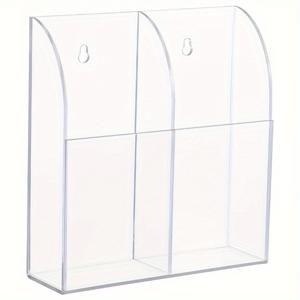TEMU 【인기 선택】 리모컨 및 휴대폰용 다용도 아크릴 벽걸이 수납함 - 투명, 현대적인 디자인, 홈 정리용 수납함