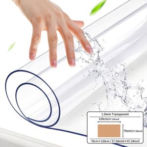 TEMU 1.0mm 두꺼운 PVC 투명 테이블 커버, 스크래치 방지, 열 방지 테이블 보호자, 가정 및 호텔 식사 테이블, 차 테이블 및 커피 테이블용 (대서양 수송 가능), 테이블 보호 | 세련된 테이블 커버 | 부드러운 질감|티테이블