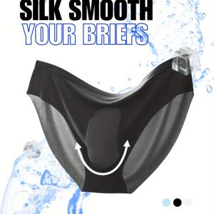 TEMU 남성용 1pc 무끈한 얼어 죽는 매력 브리프, 빠르게 건조되는, 통기성이 좋은, 편안한, 폴리아미드 91%, 엘라스탄 9%, 중간 스트레치, 단색, 투명한 디자인, 125gsm 니트 재질 속옷