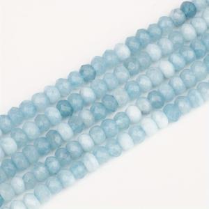 TEMU 3x5mm 파란색 아쿠아마린 스톤 비즈 - 105개 면상 루즈 비즈, DIY 팔찌와 목걸이에 완벽 - 천연 석재 소재