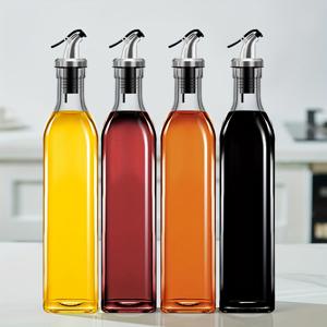 TEMU 500ml 유리 양념병, 양념을 신선하게 유지하기 위한 밀봉된 뚜껑, 오일, 해산물 양념, 식초, 간장 등 주방 보관용으로 적합합니다.