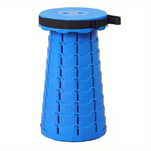 TEMU 1pc 라운드 PVC 휴대용 접이식 의자 - 조절식 텔레스코픽 높이, 쉽게 휴대, 야외 캠핑 및 여행에 이상적입니다.|캠핑의자|좌식의자|접이식의자