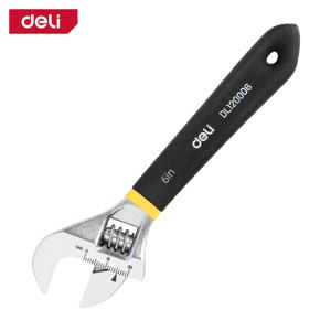 TEMU Deli 6인치 조절 가능한 스팬너 렌치, 기계적 작동, 금속 및 플라스틱 구성, 인간 중심 디자인, 전기나 배터리가 필요하지 않음, 너트 및 볼트에 다양한 사용을 위한
