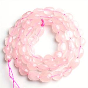 TEMU 45개 자연 로즈 쿼츠 구슬, 5-8mm 불규칙 핑크 스톤 비드 - 팔찌, 목걸이, 귀걸이용 독특한 루스 스페이싱 비드 – 여성을 위한 완벽한 선물