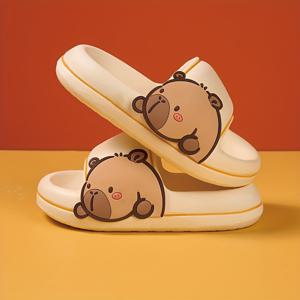 TEMU 아기 귀여운 만화 슬라이드 - 부드러운 밑창, 미끄럼 방지, 내구성이 뛰어난 EVA 소재, 남자와 여자에게 적합한 가벼운 실내 신발, 욕실, 가정, 전 сез온 사용에 적합, 실내 슬리퍼 | 만화 디자인 | EVA 소재 샌들