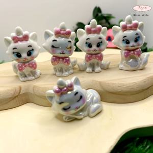TEMU 5개 혼합 레진 투명 도금 컬러 입체적 수직 구멍 리본 고양이 DIY 주얼리 제작, 비즈 펜 액세서리, 홈 데코 자동차 장식, 휴대폰 체인 장식