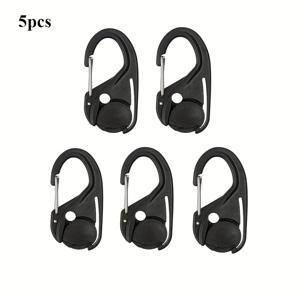TEMU 1/2/5개, 묶지 않는 끈 조절기, 새로운 66*34Mm 검은색 매달린 끈, 자체 잠금, 고정, 야외 도구