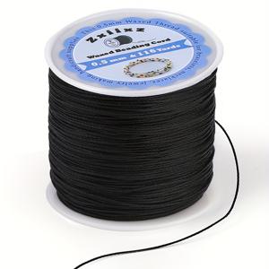 TEMU 0.5mm 왁스 브레이슬릿 스트링, 116야드 - DIY 보석 만들기에 적합한 고품질 비즈 스레드 코드, 우정 브레이슬릿 및 공예용으로 내구성이 뛰어난 폴리에스터 스트링, 비즈 용품 및 액세서리