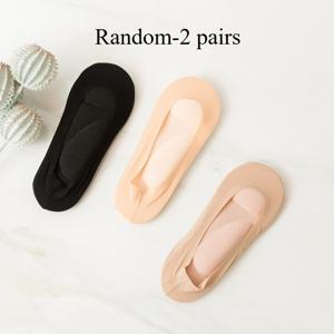 TEMU 2쌍 쿠션 아치 지지력 노쇼 크루 양말 - 3D 쿠션 인솔이 있는 무봉제 발목 양말, 여성 및 남성용 저컷 안티-마찰 라인어 양말, 사계절 사용 가능 (블랙/베이지/브라운)