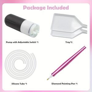 TEMU USB 전원 아트 페인팅 펜 - 진공 보관 트레이 포함, 인체공학적 핸들, 조절 가능한 설정 및 다양한 색상의 브러시 헤드, 오래 지속되는 안정적인 공예용 도구, 교체 가능한 팁|보석십자수