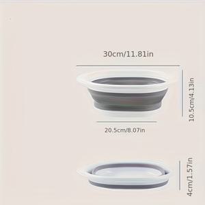 TEMU 1pc 휴대용 접이식 세탁 바스 - 발과 손 세척을 위한 내구성 있는 두꺼운 플라스틱 접이식 싱크, 가정, 기숙사 및 야외 사용에 적합, 보다 효율적인 저장을 위한 확장 가능한 바스, 가정용 필수품|스타일리시한 휴대용 바스|경량 바스