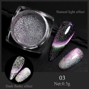 TEMU 0.3g 고양이 자석 반짝이는 파편 먼지 파우더 - 다톤 효과 (오렌지 핑크 실버 퍼플 브라운 블루) - 이리다스커드 네일 아트, 자석 반짝이, 보석 스파클러 네일 & 크래프트