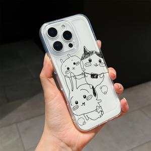 TEMU 펜슬 그래피 키친 아미 컷 카툰 폰 케이스 아이폰 16E 16 15 14 11 프로 맥스 X XR XS 맥스 8 7 플러스 투명 TPU 소프트 백