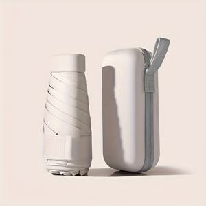 TEMU [9가지 색상으로 제공] 휴대용, 접이식 우산, 포켓에 들어가며, 수동으로 열고 닫을 수 있는, 6개의 뼈가 있는 패션 야외 우산, 비즈니스 여행에 이상적, 선물로 인기 있는 선택입니다.