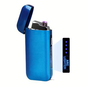 TEMU 남성 선물 추천: 플라즈마 점화 기술이 적용된 듀얼 아크 방풍 USB 라이터, 캠핑·등산·여행용 휴대용 충전식 불꽃 없는 화기