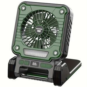 TEMU LED 랜턴이 있는 스마트 휴대용 태양 충전 팬, USB 충전식 후크 텐트 조명, 여행, 가정 캠핑 및 사무실 사용을 위한 무선 데스크탑 팬|캠핑선풍기|캠핑랜턴
