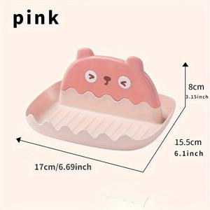 TEMU 1개 귀여운 곰 얼굴 주방 도구 거치대 & 숟가락 받침 - 튼튼한 PP, 음식 안전하지 않은 카운터탑 정리대, 숟가락, 국자, 집게, 포크용, 노랑 & 핑크 옵션, 요리 액세서리|곰 테마 주방용품|가벼운 도구 받침