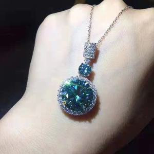 TEMU 모이사나이트 실버 6.8G, 1개 6캐럿 모이사나이트 펜던트 S925 스털링 실버 목걸이, 여성을 위한 고급 기념일 생일 선물|남자목걸이|은목걸이