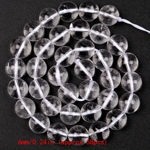 TEMU 로무인 4mm-10mm 천연 화이트 클리어 쿼츠 라운드 스페이서 비즈 - DIY 주얼리 만들기용 핸드폴리시드 보석, 팔찌 및 목걸이 (37-84개/스트랜드), 비즈, 목걸이 부품, 균일한 비즈 디자인