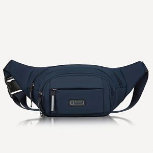 TEMU 남성용 조절 가능한 나일론 허리 가방 - 대용량 다기능 크로스바디, 지퍼 잠금, 내구성 있는 스트리트 스타일, 비즈니스, 스포츠 및 일상 사용, 안전한 여행 포켓, 현대적인 액세서리, 튼튼한 구조
