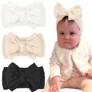 TEMU 3pcs Joyo Super Stretchy Soft Handmade Bow 헤드밴드, 6인치 나일론 헤어 액세서리, 소녀 어린이용 니트 직물 헤어 스타일링 헤드 랩