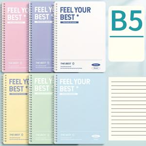 TEMU 6개 A5/B5 스파이럴 노트북 하드 커버, 각 60페이지, 사무실 및 학교용 폴리프로필렌 스텐오 패드, 다색 간단한 줄무늬 저널, 공부 노트 및 크리스마스 선물에 이상적, 노트북 및 저널