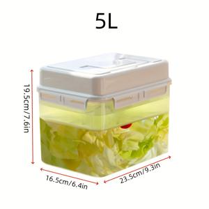 TEMU 홈 키친용 대용량 발효통 169oz/135oz, 푸시 타입 발효통, 실용적이고 세척이 쉬운 주방 식품 보관 용기