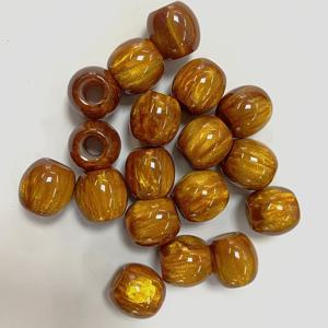 TEMU 20개 CHUPU 12mm 라운드 레진 비즈 대형 직선 구멍 - 화이트, 브라운, 그린, 블랙 마블 & 스페클 디자인 DIY 주얼리 만들기용, 팔찌, 목걸이, 키체인, 광택 마감, 매끄러운 마무리, 공예 애호가를 위한 재료