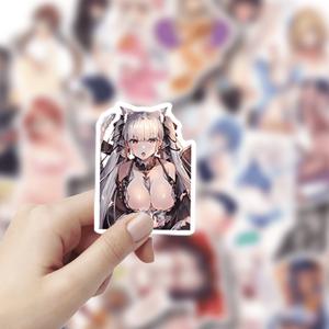 TEMU 50pcs 애니메이션 와이후 스티커 - 화려한 코스프레 캐릭터 디자인, PVC 소재, 물병, 노트북, 휴대폰 케이스, 스케이트보드 및 스크랩북에 이상적, 성인 주제 스티커 | 화려한 애니메이션 아트 | 내구성이 뛰어난 스티커 소재, 애니메이션 액세서리