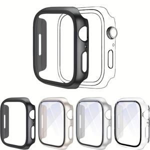 TEMU 4pcs 아이폰 강화 유리 스크린 보호기 케이스, 애플 워치 38/40/41/42/44/45/46/49mm, 울트라/SE/10/9/8/7/6/5/4/3/2/1, 경량, 미끄럼 방지, 스크래치 방지, 캐주얼 보호 커버