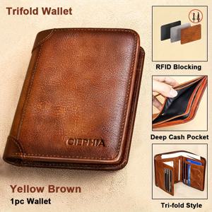 TEMU 1pc CIEPHIA 빈티지 남성용 RFID 차단 가죽 지갑 - 초박형 다기능 ID 및 신용카드 홀더, 인쇄 로고, 이상적인 데이 선물, 갈색, RFID 차단 지갑 | 빈티지 스타일 | 가죽 지갑, 가죽 지갑
