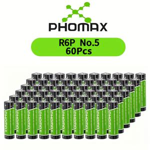 TEMU PHOMAX AA 1.5V 탄소 배터리, 대형 80개/60개/40개 20개 팩, 가정용 도구, 원격 제어, 알람 시계, 문 손잡이, 책상 램프, 무선 마우스 등에 적합합니다. [충전 불가능한 배터리, 충전기를 사용하여 충전하지 마세요]