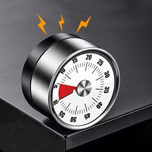 TEMU YUYUL 자석성 스테인레스 스틸 주방 타이머 - 0에서 60분까지 시각적 기계적 카운트다운, 요리, 운동, 공부에 이상적, 공부 타이머 | 시각 카운트다운 타이머 | 내구성 있는 주방 타이머