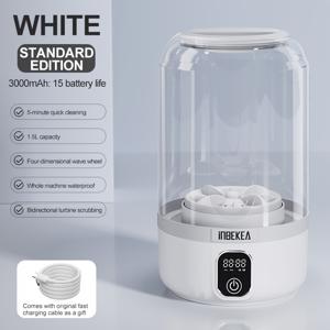 TEMU 업그레이드 미니 세탁기 - 2-in-1 손세탁 및 스피닝, 3.7L 용량, 18650 배터리 구동, 휴대용 상단 개폐 세탁기, 세심한 옷, 양말, 아기 옷 - 깊은 보호 근접, 손으로 세탁, 미니 세탁기 휴대용, 세심한 옷 세탁기, 현대 세탁기, 쉬운 세탁