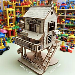 TEMU 새로운 DIY 나무 트리하우스 모델 키트, 3D 퍼즐 조립, 창의적인 휴일 생일 선물 장난감, 두뇌 발달 및 공간 인식 게임을 위한 DIY 모형 공예 선물