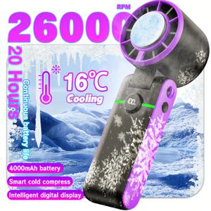 TEMU 휴대용 핸드헬드 팬 및 아이스 쿨러 - 100단계 속도 조절, 5200mAh USB 충전식 배터리, 여행 및 캠핑을 위한 컴팩트 디자인, 실내외 사용 가능, 휴대용 팬 | 내구성 있는 구조|캠핑선풍기
