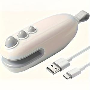 TEMU 미니 USB 충전식 간식 밀봉기 - 귀여운 곰 디자인의 손동력 플라스틱 봉지 밀봉기, 과일, 간식, 포켓에 적합, 휴대용 식품 보관 솔루션, 식품 보관 솔루션 | 귀여운 곰 디자인 | 소형, 간식 보관 정리기