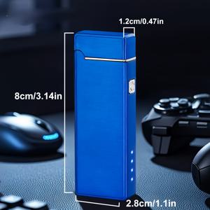 TEMU 1 USB 충전식 전자 라이터 - 터치 스위치, 플라즈마 듀얼 아크 라이터, 방풍 금속 점화 라이터, 듀얼 아크 플레임리스, 휴대용, 야외 생존, 캠핑, 여행 및 비상 상황에 적합, 야외 안전 장비|캠핑용품