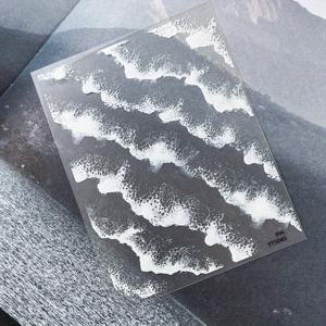 TEMU 1개 여름 바다 파도 네일 스티커 - 프렌치 매니큐어 해변 풍경, 별무늬 - 광택 마감, 연한 파랑, 노랑, 흰색, 초록 - 간편 적용을 위한 사전 절단 - 홈 살롱 퀄리티 지속성 - 여성용 재사용 가능 네일 장식, 비치 파티, 휴가용, 미리 자른 디자인, 내구성 데칼, 프레슨 네일, 여행 필수품