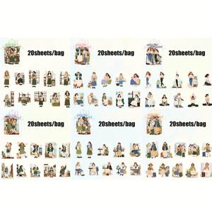 TEMU 6팩(120장) 우아한 소녀 캐릭터 스티커, 걸 이야기 시리즈, DIY 스크랩북 액세서리, 스크랩북 스티커, DIY 스크랩북 저널 장식, 폰 케이스, 물병, 자동차 컵, 컴퓨터, 기타, 자전거, 스케이트보드, 수하물, 저널
