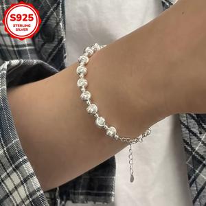TEMU S925 스테인리스 실버 카티 아이 비즈 브래지렛 - 우아한 곡선 디자인, 가벼우면서 내구성이 뛰어나며, 일상적인 착용 또는 선물로 이상적인 카트 목걸이