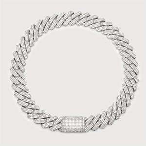 TEMU ICED CHICS 20mm 트리플 로우 chunky 힙합 목걸이, 합성 지르코니아 로미오스, 쿠바 링크 체인, 구리 펜던트, 펑크 스타일, 데이, 마르티 그라스, 세인트 패트릭 데이 장식