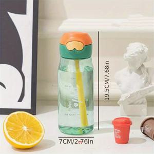 TEMU 1pc 480ml/600ml 간단한 플라스틱 투명한 물컵, 16oz/20.3oz 휴대용 누수 방지 방수병, 야외 캠핑, 여행, 운전에 적합합니다