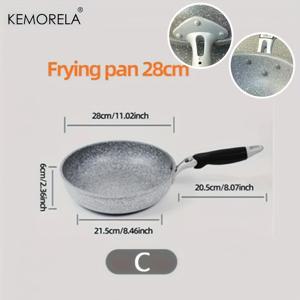 TEMU KEMORELA 내구성 있는 돌이 아닌 스테인리스 프라이팬 28/26/24/20cm 와우 스키틀 냄비 인덕션 조리기 팬 팬케이크 계란 가스 스토브 홈
