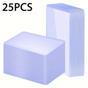 TEMU 25/50개 3x4인치 카드 탑 로더, 스포츠 카드 보호 케이스 하드 플라스틱, 게임 트레이딩 카드 및 포커 카드에 적합, 야구 카드용 하드 카드 케이스 보호대