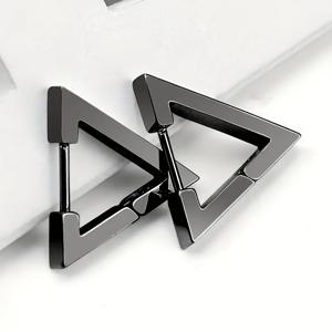 TEMU 2개 스테인리스 스틸 삼각형 스터드 귀걸이 - 기하학적 디자인, 비자성, 무도금 마감, 남녀 공용 캐주얼 스트리트 스타일, 명절 선물 (크리스마스, 발렌타인데이, 추수감사절), 패션 액세서리, 세련된 디자인, 내구성 있는 주얼리, 가벼운 스터드, 보석 애호가용, 주얼리, 저자극성 스터드, 스타일리시한 스터드, 스트리트웨어 팬을 위한