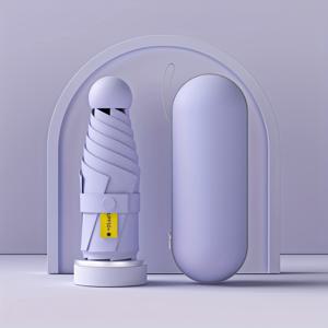 TEMU 캡슐이 있는 컴팩트한 초경량 접이식 우산, 6개 리브 내구성 디자인, 수동 오픈, 플라스틱 손잡이 및 리브, 패션 스타일, 야외에 이상적인 데이, 세인트 패트릭 데이, 어머니의 날, 할로윈, 크리스마스 선물